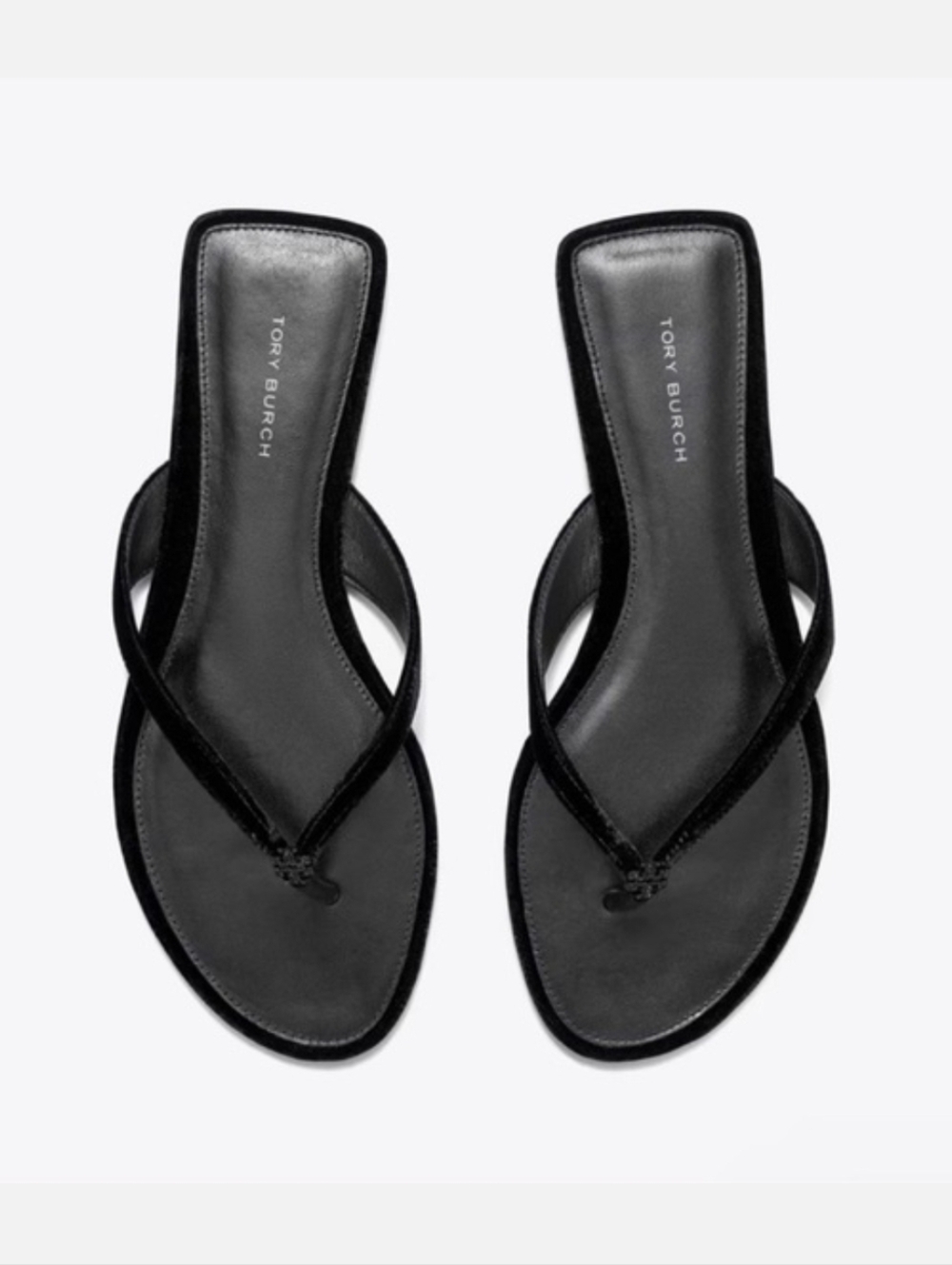 Black Classic Pavé Flip-Flop With Double T logo